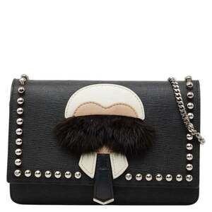 FENDI Black Leather Shoulder Bag